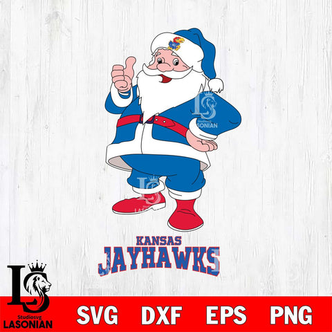 Kansas Jayhawks Santa claus Svg dxf eps png pdf file,NCAA svg,Digital Download,Cricut file