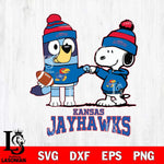 Kansas Jayhawks Snoopy & Bluey Football Svg Eps Dxf Png File,NCAA Svg Files,Chill Guy svg ,Digital Download ,Instant Download, Cricut File