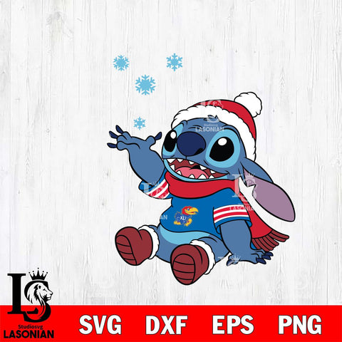 Kansas Jayhawks Stitch Wearing Winter Scarf Svg Eps Dxf Png File, Digital Download, Instant Download