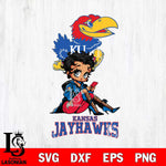 Kansas Jayhawks Style Black Fan Girl Betty Boop, Svg Eps Dxf Png File, Digital Download