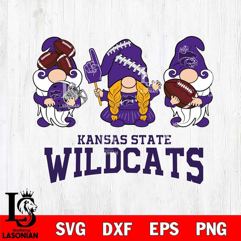 Kansas State Wildcats 3 Gnomes Football Svg Eps Dxf Png File, Digital Download, Instant Download