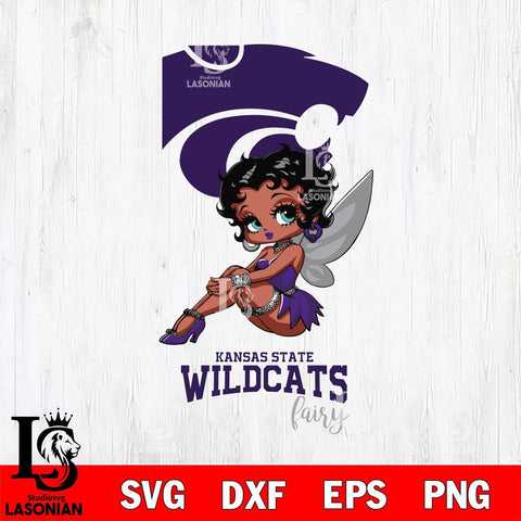 Kansas State Wildcats Beauty Black Fairy Betty Boop, Svg Eps Dxf Png File, Digital Download