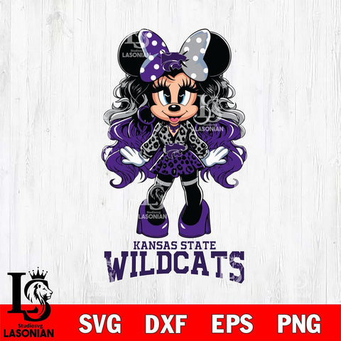 Kansas State Wildcats Beauty Minnie Mouse Svg Eps Dxf Png File, Digital Download, Instant Download