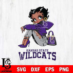 Kansas State Wildcats Betty Boop Black Fan Girl Svg Eps Dxf Png File, Digital Download, Instant Download