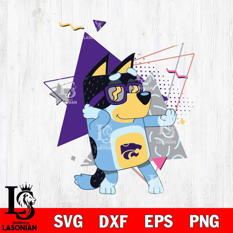 Kansas State Wildcats Bluey 4 Svg Eps Dxf Png File, Digital Download, Instant Download