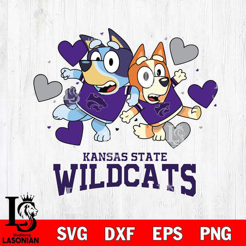 Kansas State Wildcats Bluey & Bingo 10 Svg Eps Dxf Png File, NCAA svg, Digital Download, Instant Download