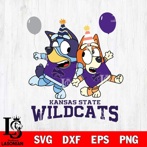 Kansas State Wildcats Bluey & Bingo 2 Svg Eps Dxf Png File, NCAA svg, Digital Download, Instant Download