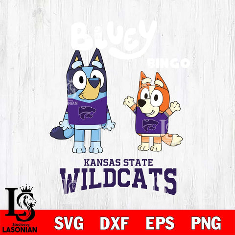 Kansas State Wildcats Bluey & Bingo 4 Svg Eps Dxf Png File, NCAA svg, Digital Download, Instant Download