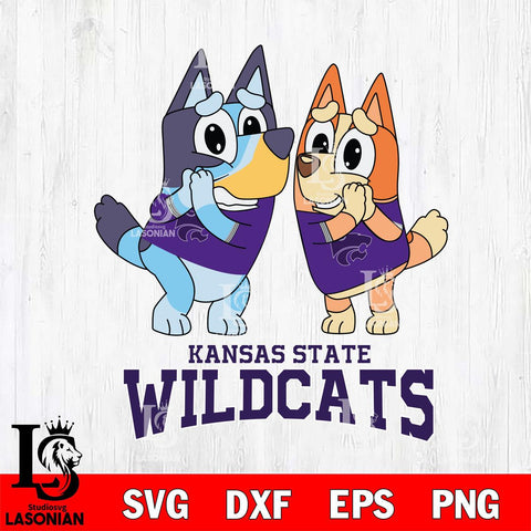 Kansas State Wildcats Bluey & Bingo 5 Svg Eps Dxf Png File, NCAA svg, Digital Download, Instant Download