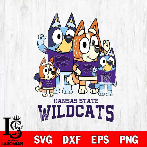 Kansas State Wildcats Bluey & Bingo 7 Svg Eps Dxf Png File, NCAA svg, Digital Download, Instant Download