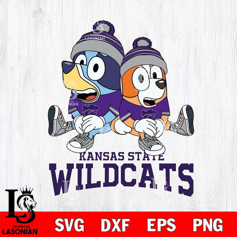 Kansas State Wildcats Bluey & Bingo 8 Svg Eps Dxf Png File, NCAA svg, Digital Download, Instant Download