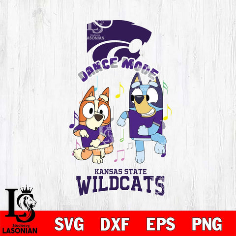 Kansas State Wildcats Bluey Bingo Dance Mode Svg Eps Dxf Png File, NCAA svg, Digital Download, Instant Download