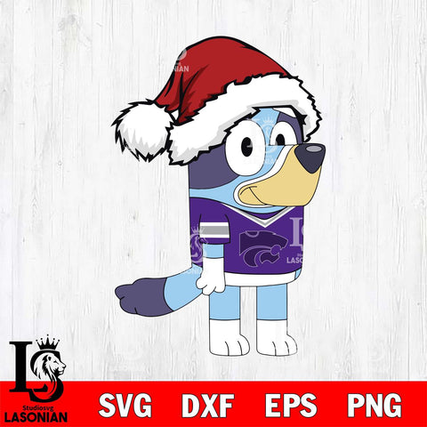 Kansas State Wildcats Bluey Cartoon Christmas Svg Eps Dxf Png File, Digital Download, Instant Download