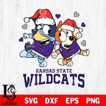 Kansas State Wildcats Bluey Christmas NFL Svg Eps Dxf Png File, Digital Download