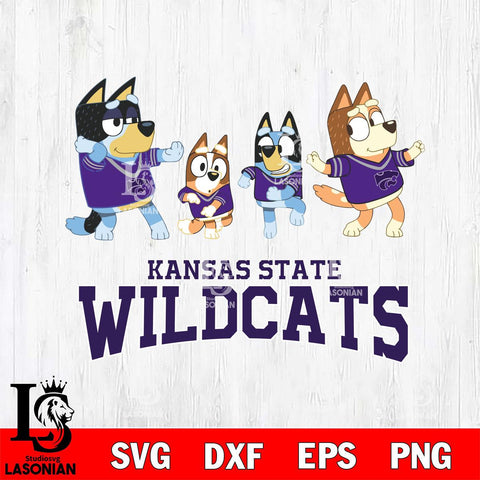 Kansas State Wildcats Bluey Dance Mode Squats Svg Eps Dxf Png File, Digital Download, Instant Download