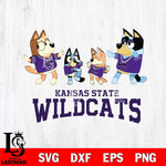 Kansas State Wildcats Bluey Dance Squats Svg Eps Dxf Png File, Digital Download, Instant Download