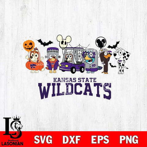 Kansas State Wildcats Bluey Halloween Svg Eps Dxf Png File, Digital Download, Instant Download