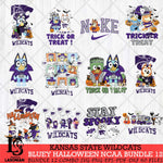 Kansas State Wildcats Bluey Halloween NCAA 12 SVG Eps Dxf Png File, Bundle NCAA svg, Digital Download, Instant Download