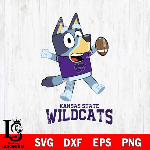 Kansas State Wildcats Bluey Sport Football Svg Eps Dxf Png File,NCAA Svg Files,Bluey svg ,Digital Download ,Instant Download, Cricut File