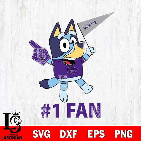 Kansas State Wildcats Bluey #1 Fan Svg Eps Dxf Png File,NCAA Svg Files,Bluey svg ,Digital Download ,Instant Download, Cricut File