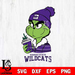 Kansas State Wildcats Boujee Grinch Christmas Cut Files Cricut, Svg Dxf Eps Png file, Digital download , Silhouette