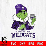 Kansas State Wildcats Boujee Grinch Leopard Christmas Cut Files Cricut, Svg Dxf Eps Png file, Digital download , Silhouette