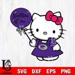 Kansas State Wildcats Cute Hello Kitty 2 Svg Eps Dxf Png File, Digital Download, Instant Download