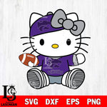 Kansas State Wildcats Cute Hello Kitty Football 11 Svg Eps Dxf Png File, NCAA svg, Digital Download, Instant Download