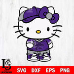 Kansas State Wildcats Cute Hello Kitty Football 2 Svg Eps Dxf Png File, NCAA svg, Digital Download, Instant Download