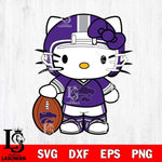 Kansas State Wildcats Cute Hello Kitty Football 3 Svg Eps Dxf Png File, NCAA svg, Digital Download, Instant Download