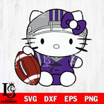 Kansas State Wildcats Cute Hello Kitty Football 5 Svg Eps Dxf Png File, NCAA svg, Digital Download, Instant Download