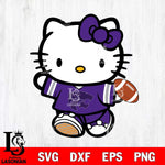 Kansas State Wildcats Cute Hello Kitty Football 7 Svg Eps Dxf Png File, NCAA svg, Digital Download, Instant Download