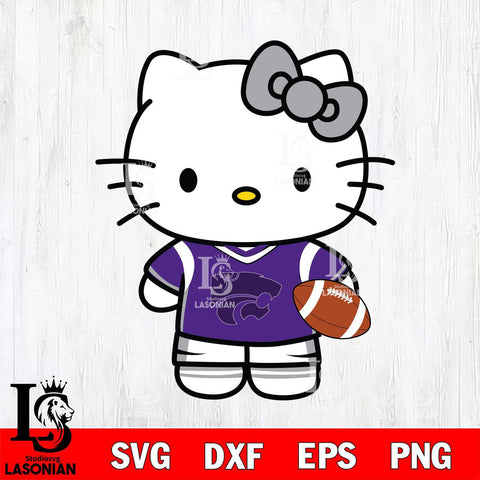 Kansas State Wildcats Cute Hello Kitty Football 8 Svg Eps Dxf Png File, NCAA svg, Digital Download, Instant Download