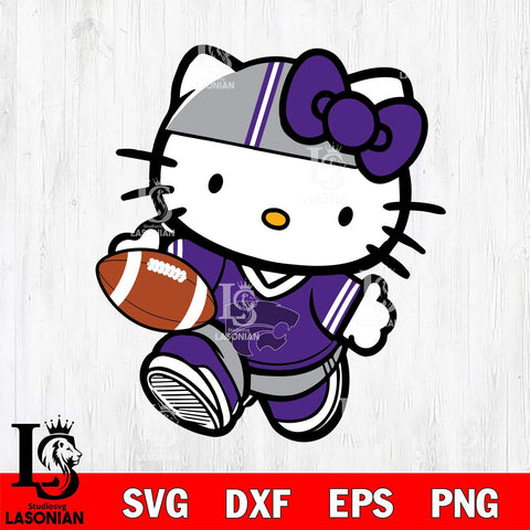 Kansas State Wildcats Cute Hello Kitty Football 9 Svg Eps Dxf Png File, NCAA svg, Digital Download, Instant Download