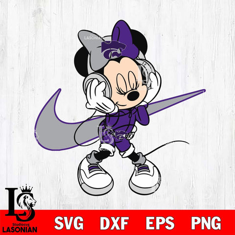 Kansas State Wildcats Cute Minnie Mouse Dancing Svg Eps Dxf Png File, NCAA svg, Digital Download, Instant Download