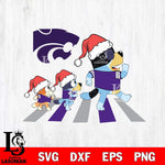 Kansas State Wildcats Family Bluey Walking Christmas Svg Eps Dxf Png File, Digital Download, Instant Download