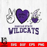 Kansas State Wildcats Gnomes Peace & Love Svg Eps Dxf Png File, Digital Download, Instant Download