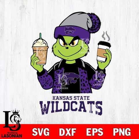 Kansas State Wildcats Grinch 2 coffee Svg Eps Dxf Png File, Digital Download, Instant Download