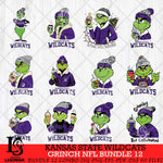 Kansas State Wildcats Grinch NCAA  Bundle 12 SVG Eps Dxf Png File, Digital Download, Instant Download