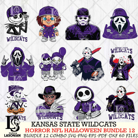 Kansas State Wildcats Halloween Bundle 12 SVG Svg Eps Dxf Png File, NCAA bundle svg, Digital Download, Instant Download