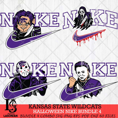 Kansas State Wildcats Halloween Nike NCAA Bundle 4 Svg Eps Dxf Png File, Digital Download, Instant Download