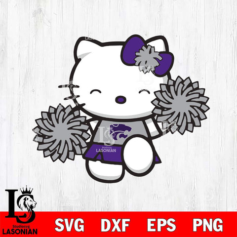 Kansas State Wildcats Hello Kitty Cheerleader Svg Eps Dxf Png File, Digital Download, Instant Download