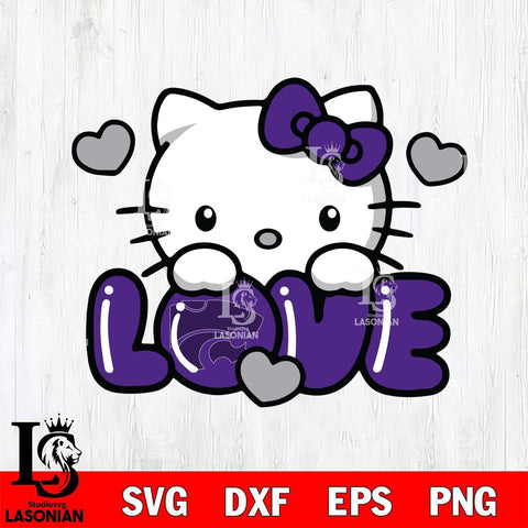 Kansas State Wildcats Hello Kitty Love Svg Eps Dxf Png File, Digital Download, Instant Download