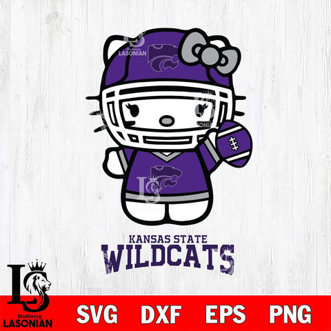 Kansas State Wildcats Hello Kitty NCAA 1 Svg Eps Dxf Png File, Digital Download, Instant Download