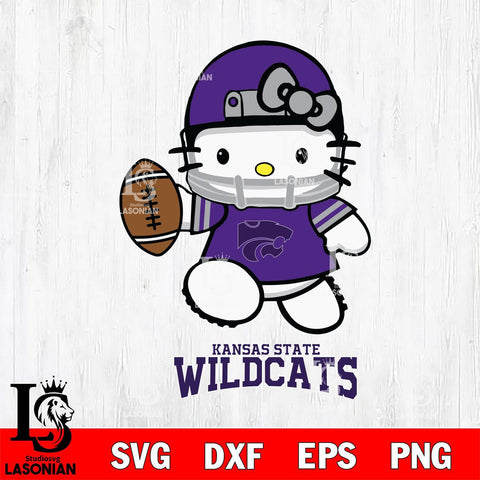 Kansas State Wildcats Hello Kitty NCAA 4 Svg Eps Dxf Png File, Digital Download, Instant Download