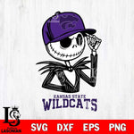 Kansas State Wildcats Jack Skellington 3 Halloween Svg Eps Dxf Png File, NCAA svg, Digital Download, Instant Download