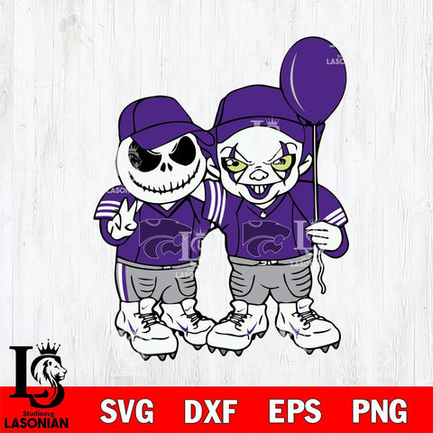 Kansas State Wildcats Jack Skellington And Pennywise Football Svg Eps Dxf Png File, NCAA svg, Digital Download, Instant Download