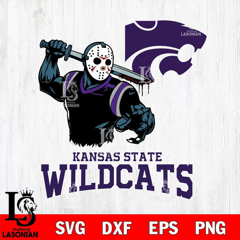 Kansas State Wildcats Jason Voorhees 5 Svg Eps Dxf Png File, Digital Download