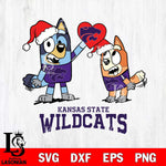 Kansas State Wildcats Love Bluey Christmas Svg Eps Dxf Png File, Digital Download