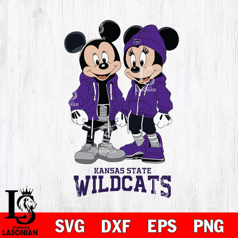 Kansas State Wildcats Mickey Minnie Mouse Rugby Svg Eps Dxf Png File, NCAA svg , File Cut , Digital Download , Instant Download, Cut Svg Files